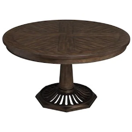 Vintage Round Dining Table with Pedestal Base